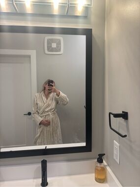 BrookLinen Cozy Cream Striped Bath Robe